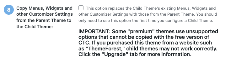 Child Theme Configurator Section 8