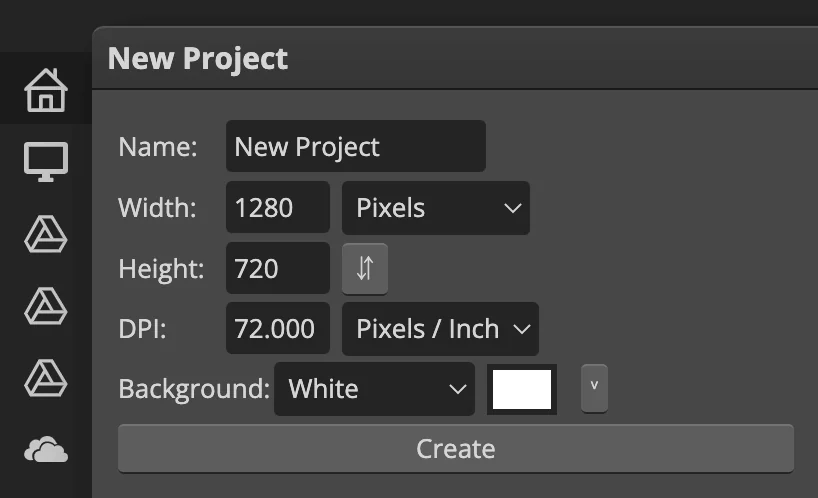 New Project in Photopea