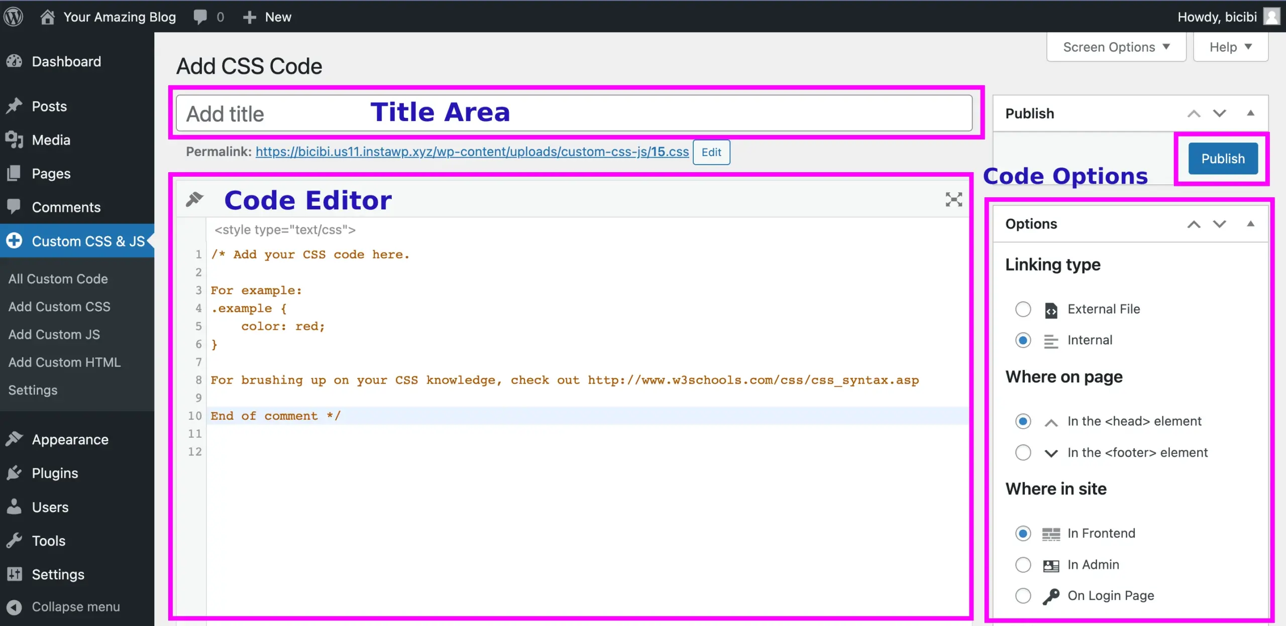 CSS and JS Settings in WordPress