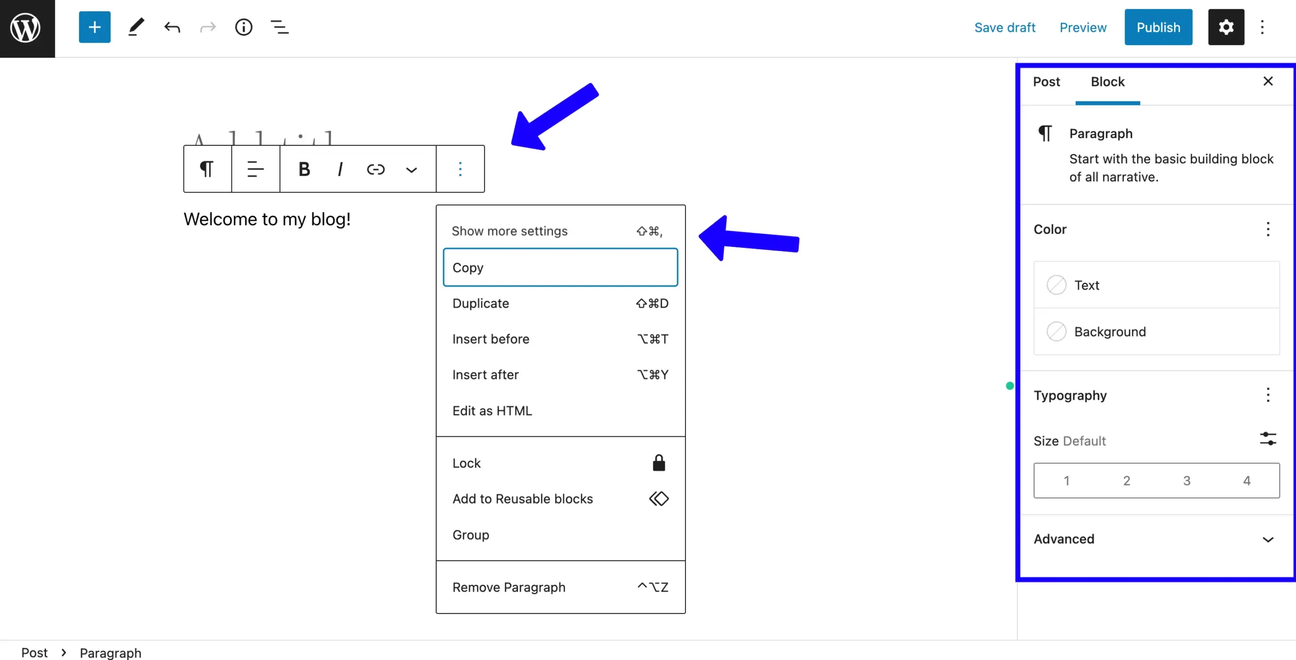 Gutenberg Block Settings