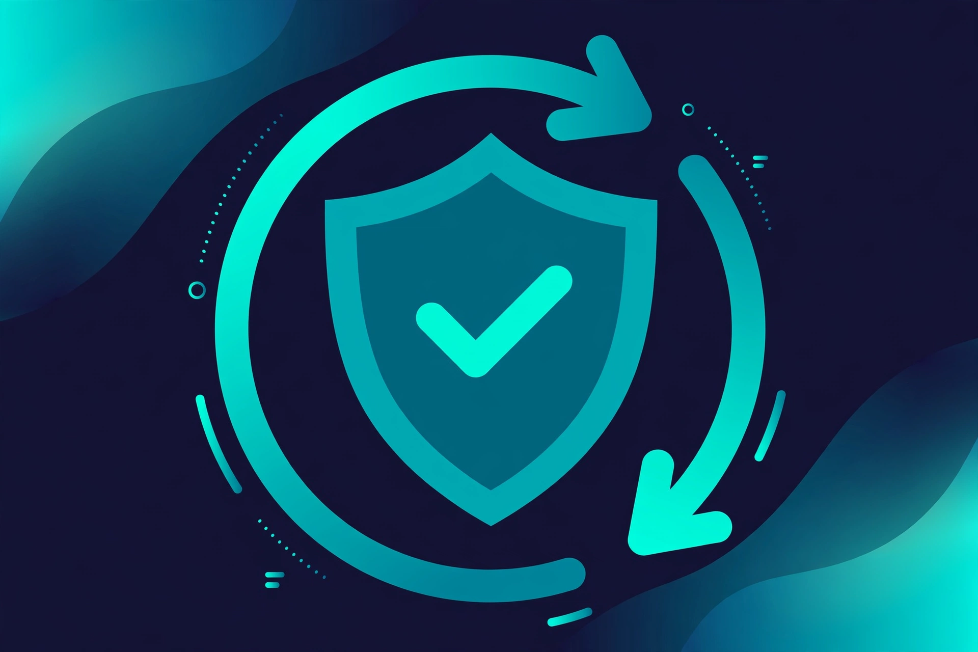 Illustration of a security shield with a checkmark and an upward update arrow, representing patching Ninja Forms File Uploads to a safe version